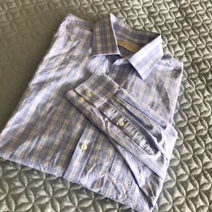Michael Kors Button Down Shirt Blue 16 1/2 34/35